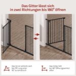 WOLTU Treppenschutzgitter 75–107 cm Metall – Sicherheitsgitter mit Auto-Close & Bohren-Option – Bild 5