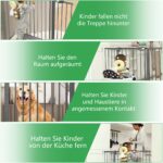JOIEYOU Treppenschutzgitter 75-85 cm ohne Bohren – Sicherheitstor mit Einhandbedienung – Bild 4