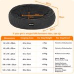 HMTOPE Hundebett Ø60cm Dunkelgrau – Rundes Donut-Design mit Angstabbau für kleine Hunde – Bild 3