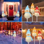 Fohil Solar Schneemann Leuchte 3er Set – LED Weihnachtsdeko für Garten & Terrasse – Bild 5