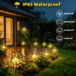 Joycome 2er Set Solar-Feuerwerksleuchten 4x120 LED mit Fernbedienung – Gartenbeleuchtung für Aussen – Bild 8