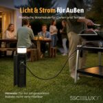 SSC-LUXon PALISO Steckdosensäule mit G9 Licht & 2 Steckdosen – IP44 Pollerleuchte – Bild 3