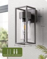 EDISHINE Wandleuchte E27 IP44 Wasserdicht – Moderne Aussenleuchte Anthrazit für Haus & Terrasse – Bild 8