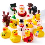JOYIN 12er Set Weihnachts-Badeenten – Quietschenten mit festlichem Design für Kinder – Bild 9