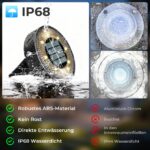 8er-Set ICRGB Solar-Bodenleuchten IP68 mit 8 LEDs – Warmweiss für Garten & Terrasse – Bild 3