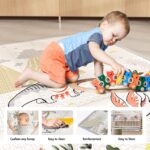 mloong Laufstall Baby 120x120x65cm mit Spielmatte – Sicheres Laufgitter für kleine Wohnungen – Bild 5