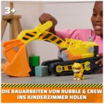 Rubble & Crew – 35 cm 2-in-1 Bagger & Planierraupe mit 4 Werkzeugen & Figur – Bild 5