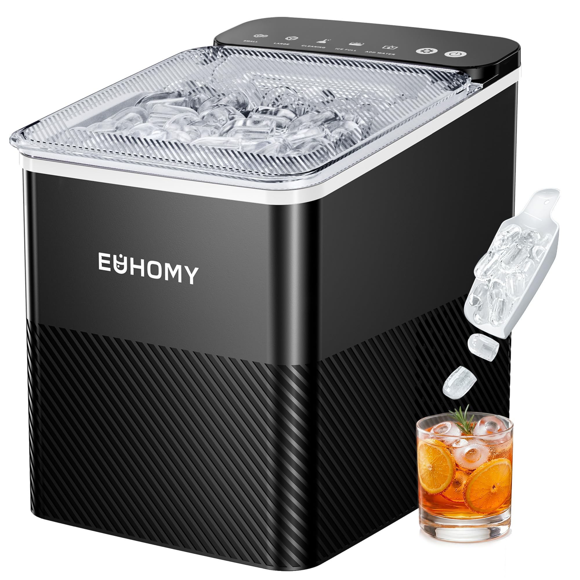 EUHOMY Eiswürfelmaschine IM021 – Automatisch 9 Eiswürfel in 2 Grössen