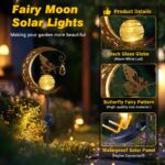 Caldarax Mond Solarleuchte mit Glaskugel – Wetterfeste LED Gartenleuchte für Terrasse & Rasen – Bild 2