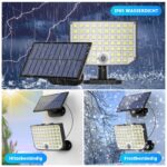 KagoLing Solarleuchte Aussen 256 LED mit Bewegungsmelder – IP65 Wandleuchte für Garten & Garage (2er Set) – Bild 4