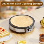SNAILAR Crêpes Maker 1200 W – Elektrische Crepesmaschine mit 30 cm Heizfläche – Bild 7
