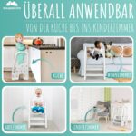 WOLKENGLÜCK® Tritthocker Kinder 3 Stufen – Rutschfester Kinderhocker für Bad & Küche – Bild 5