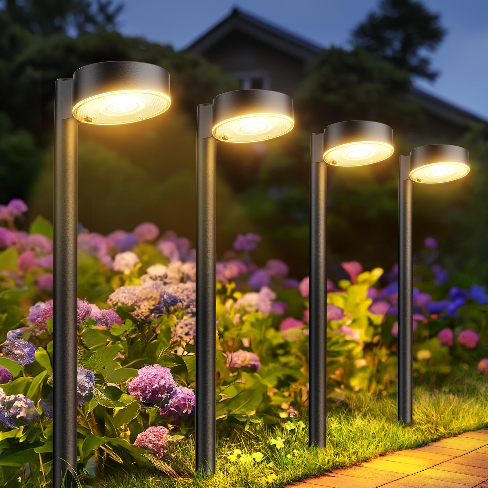 BUCASA Solarleuchten für Außen 8er Set – 12 LED Gartenleuchten mit IP65 Wasserschutz