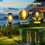 BUCASA Solarleuchten 6er Set – Warmweiss Solar Gartenlampen IP65 wasserdicht – Bild 4