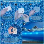 4er Set idyl light Poolbeleuchtung mit Fernbedienung – IP68 Unterwasserlicht wiederaufladbar – Bild 8