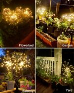 Joysing Solar Gartenleuchte Pusteblume mit 120 LED – 8 Modi Gartenstecker 2er Set – Bild 4