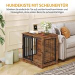 Hzuaneri Hundebox Möbel 69 cm mit 2 Türen – Vintage Hundekaefig & Beistelltisch – Bild 6