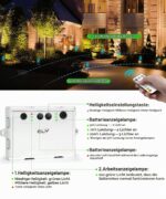 CLY Solar Strahler mit Fernbedienung 2700K-6000K – IP66 Gartenleuchte mit 5000mAh Akku – Bild 6
