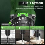 Ginour 21V Bürstenlos Akku-Schlagbohrschrauber – 50 Nm mit 2x2Ah Akkus & 47-tlg. Zubehör – Bild 3
