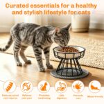 2er Set Erhöhte Katzennäpfe Keramik mit Metallständer – Ergonomische Fütterung für gesunde Verdauung – Bild 7