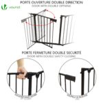 VOUNOT Kaminschutzgitter 300x75 cm mit Sicherheitstür – Faltbares Ofenschutzgitter – Bild 5