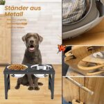 ADENGL Erhöhter Hundenapfständer aus Metall – 25,4 cm mit Edelstahlnäpfen & Schutzmatte – Bild 4