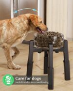 JUNSPOW Hundenapfständer mit verstellbarer Höhe & Breite – ergonomisch für mittlere & grosse Haustiere – Bild 6
