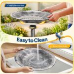 VIVOHOME Vogeltränke 71cm – Polyresin Gartenbad mit Antik-Patina für Außenbereiche – Bild 6