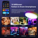 Ikodm 2x 24W Smart Deckenleuchte RGBW – Sprachsteuerung & Farbwechsel für Schlaf- & Badezimmer – Bild 4