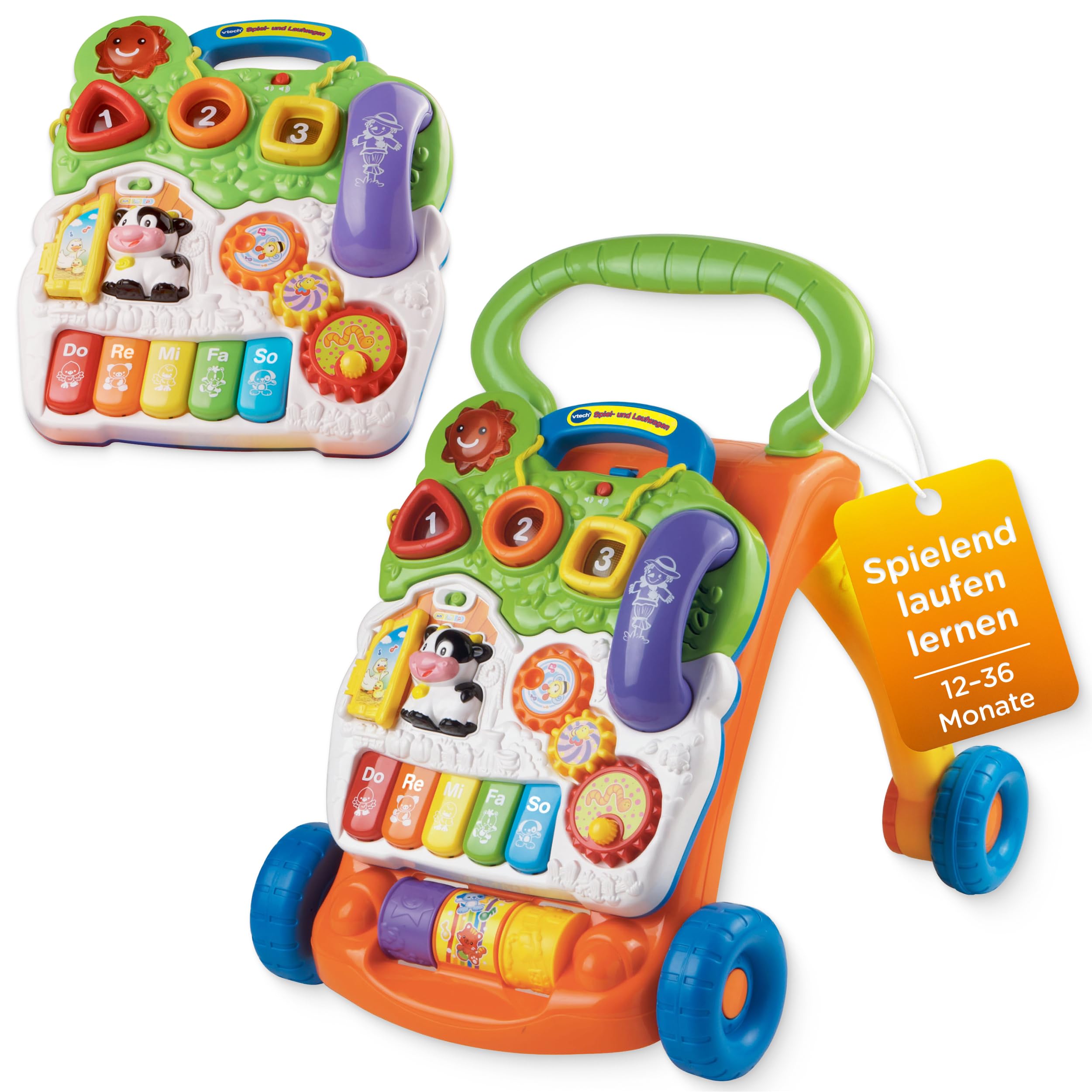 VTech Spiel- und Laufwagen – Lauflernhilfe mit Musik für Kleinkinder 12–36 Monate