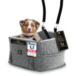 TinyDogs Hundeautositz bis 12 kg – 4-fach gesichert mit Memory Schaum für Vorder- & Rückbank