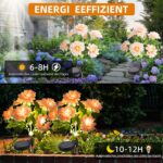 SYAKZK Solarleuchten Dahlie 2er-Set – Warmweisse Gartenbeleuchtung IP65 wetterfest – Bild 3