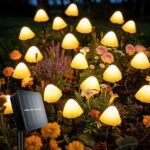 TOTHDATE Solar-Pilzleuchten 5M 20LED Warmweiss – 8 Modi Gartenbeleuchtung IP44