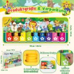 Dromlag Klaviermatte – Musikspielzeug mit 9 Tasten & Tierklängen für Babys ab 1 Jahr – Bild 2