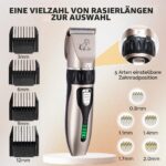 Anluomania Hundeschermaschine Kabellos – Leise Tierhaarschneidemaschine mit Keramikklingen & 4 Führungskämmen – Bild 2