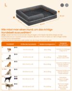 Feandrea Orthopädisches Hundebett 91x63cm – Wasserdicht mit abnehmbarem Bezug – Bild 5