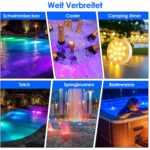2er Set LED Poolbeleuchtung Unterwasser mit Fernbedienung – 16 Farben & 12–18h Akkulaufzeit – Bild 5