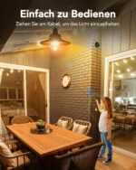 FabStyl Solar-Hängeleuchte mit Zugschalter – IP65 Warmweiß für Garten & Terrasse – Bild 2
