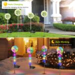 BUCASA Löwenzahn Solarleuchten 4er Set – Farbige LED Gartenleuchten IP65 für Balkon & Terrasse – Bild 2