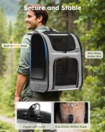 Pecute Haustier-Rucksack XL für Katzen & Hunde bis 10 kg – Atmungsaktiv & Wasserdicht – Bild 5