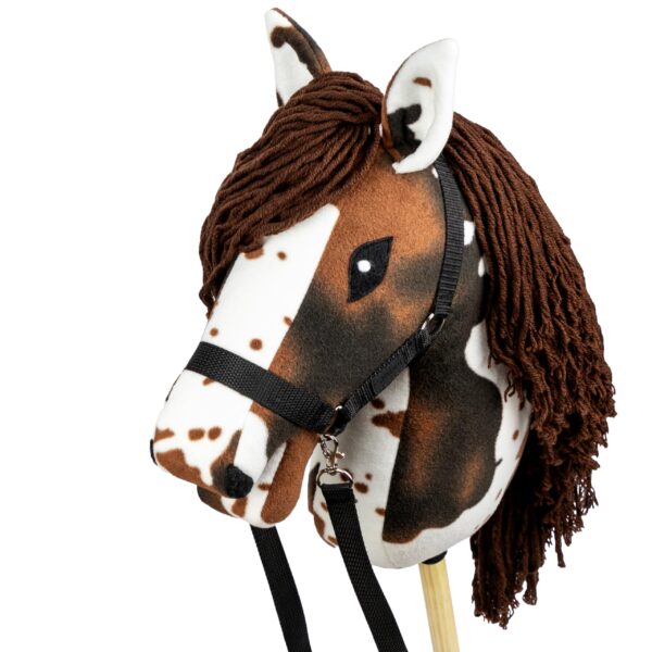 SKIPPI Hobby Horse Braunschecke A3 – Steckenpferd mit Halfter & Zügeln