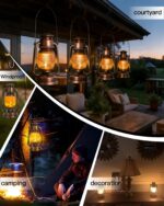 Yinuo Mirror LED Vintage Laterne – Batteriebetrieben mit 2 Lichtmodi für Garten & Terrasse – Bild 7