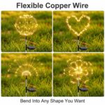 Joysing Solar Gartenleuchte Pusteblume mit 120 LED – 8 Modi Gartenstecker 2er Set – Bild 3
