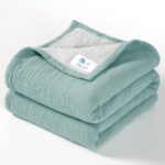 lulumoon Musselin-Babydecke 120x120 cm – 100% Baumwolle, wendbar & atmungsaktiv