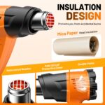 SEEKONE Heissluftpistole 2000W mit Keramik-Heizkern – 60-600°C variable Temperaturregelung & 7er Zubehör-Set – Bild 4