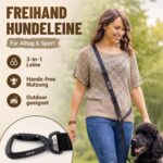 KURI PAI Hundeleine 3m verstellbar für grosse Hunde – Freihandleine mit Aluminium-Karabinern – Bild 2
