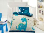 BaSaTex Kinderbettwäsche Set 100x135 cm – Dino Nacht aus Bio-Baumwolle – Bild 2