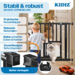 Kidiz Treppenschutzgitter 74-80 cm mit Katzenklappe – Absperrgitter ohne Bohren – Bild 6
