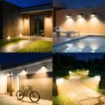SUNNMO Solar-Strahler 4er Set mit Bewegungsmelder – 104 LED IP65 Warmweiss 3000K – Bild 8