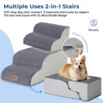 ZOMISIA Hundetreppe 40 cm mit 3 Stufen – Gelenkschonende Haustierrampe für Sofa & Bett – Bild 5